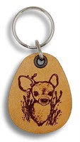 ForLeatherMore Doe Deer Genuine Leather Keychain