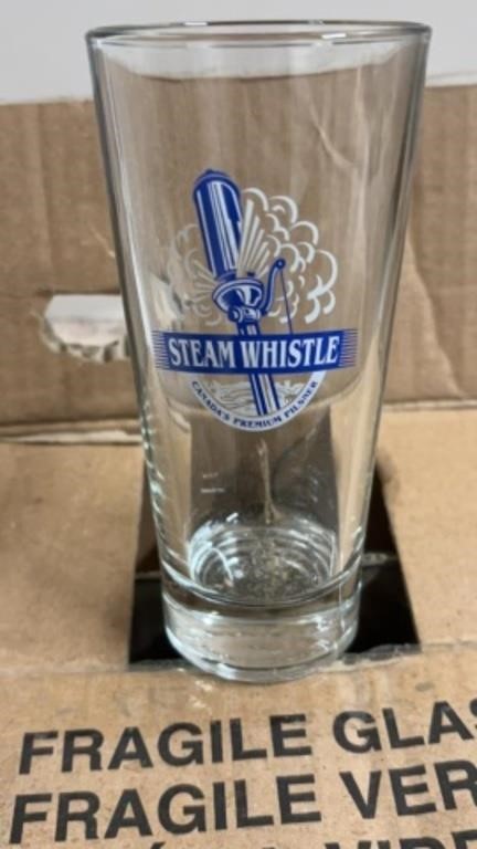12 steam whistle beer glasses