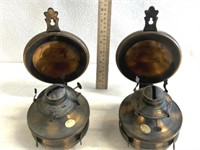Vintage wall hanging oil lamps