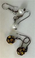 TWO PRETTY PAIR OF EARRINGS INCL VINTAGE CADMIUM