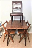 Kids Table with Two Folding Chairs & Tapestry