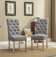 Roundhill Furniture Grey Set of 2 Dining Chairs