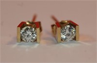 14kt yellow gold Diamond Stud Earrings diamonds