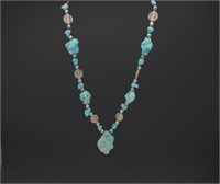 Turquoise & Sterling Silver Pendant Necklace