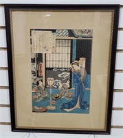 (E) Japanese Woodblock Print of The Story of the