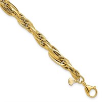 14K- Polished Fancy Link Bracelet