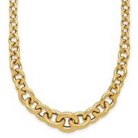 14 Kt-  Fancy Graduated Link Necklace