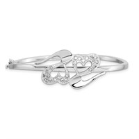 Sterling Silver- Hearts Bangle Bracelet