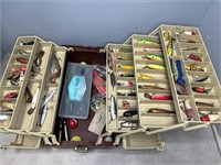 TACKLEBOX W/ LURES - WOOD, METAL, VINTAGE