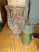 9" leaded glass candle holder FOYER