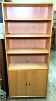 Blonde Bookcase with Lower Storage