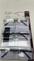 New Foster Grant Rimless Metal Glass Set