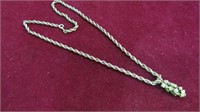 .925 STERLING ROPE CHAIN W/PENDANT 20"