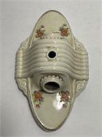 ANTIQUE FLORAL PORCELAIN WALL MOUNTED LIGHT 10IN