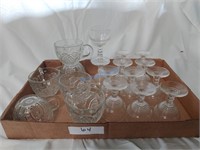 Vintage 12 Wine Cordial Glasses & 6 Punch Cups