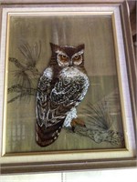 Reverse Glass Owl Painting