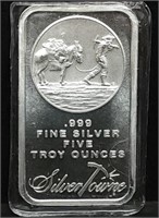 5 Troy Oz .999 Fine Silver Bar by SilverTowne