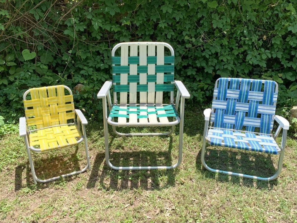 Vintage Aluminum Lawn Beach Chairs Folding w