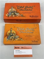 2 x MacRobertson “Old Gold” Chocolates Boxes