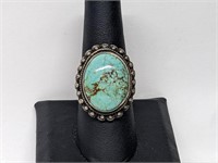 .925 Sterling Silver Turquoise Cabachon Ring