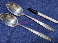 (2) Lg Sterling silver spoons 4.43-ozt
