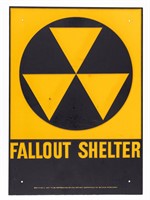 COLD WAR FALLOUT SHELTER SIGN 1960'S