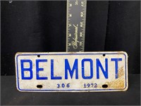 1972 Belmont NC City Tag