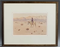 Leonard H. Reedy, Western scene, watercolor.