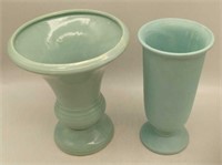 (E) Vintage Light Green/Blue Roseville Pottery