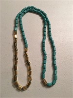 Authentic Michael Kors Turquoise & Gold Necklace