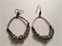 Vintage Rustic Silver & Gold Earrings