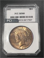 1922 Peace Silver Dollar PCI MS66