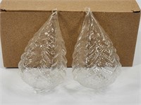 2) ANTIQUE CLEAR GLASS CHRISTMAS ORNAMENTS