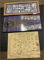 Framed Baltimore Colts & Ravens Memorabilia, 1787