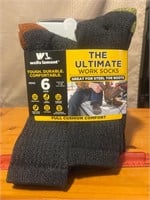 New Wells Lamont 6 pairs ultimate work socks 7-12