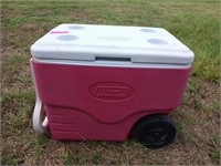 Coleman rolling cooler with handle