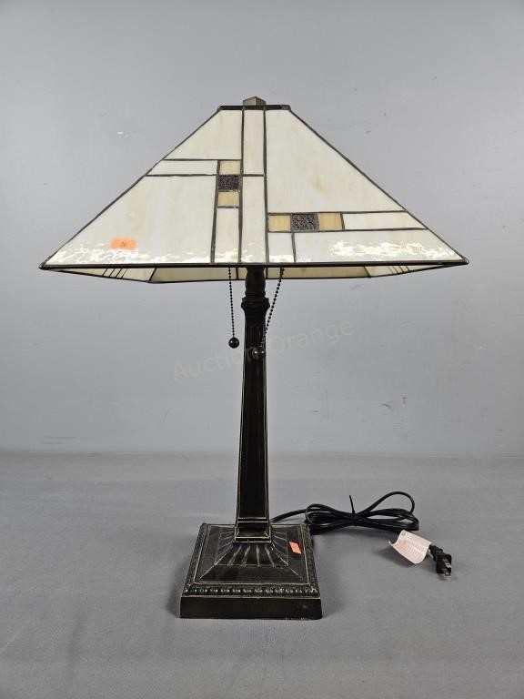 Frank Lloyd Wright Style Leaded Glass Lamp