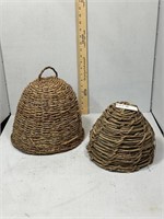 Two Country Grass Woven Beehive Covers