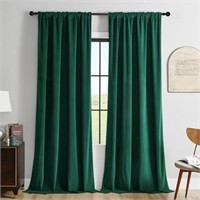 Joydeco Green Velvet Curtains 84 inch Length 2