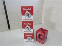 Christmas Ornaments 3) Campbell Soup, 1) Coca-