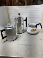 3 coffee percolators