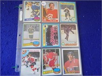 2 Sheets Hockey Cards 70's, 80's