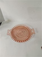 Pink Depression Glass  Jeanette Cake Plate U15B