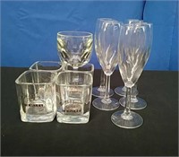 Box 4 Whiskey Glasses, 5 pcs Stemware, Glass