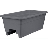 HC Companies 24 Deck Rail Box Planter, Warm Gray