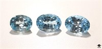 Blue Topaz Gemstones / 3 pc