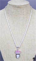 Sterling Rope Necklace w/Sterling Pendant