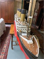 vintage handmade 11' long ship the titanic (well