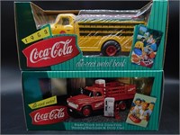 COCA-COLA DIE CAST METAL BANK AND STAKE TRUCK WITH