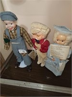 3 Vintage Dolls on Stands, Dream Doll is 1,